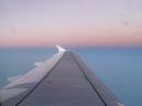 Airbus A320 aircraft wing during flight photo